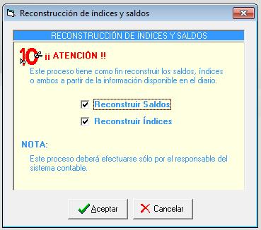 Reconstrucción de índices y saldos