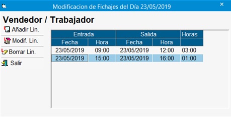 Modificación de Fichajes