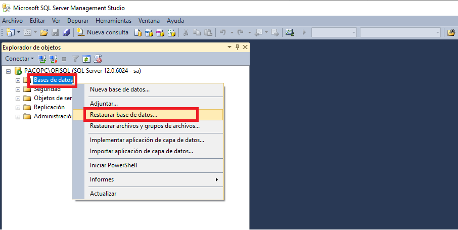 Restaurar Bdsql