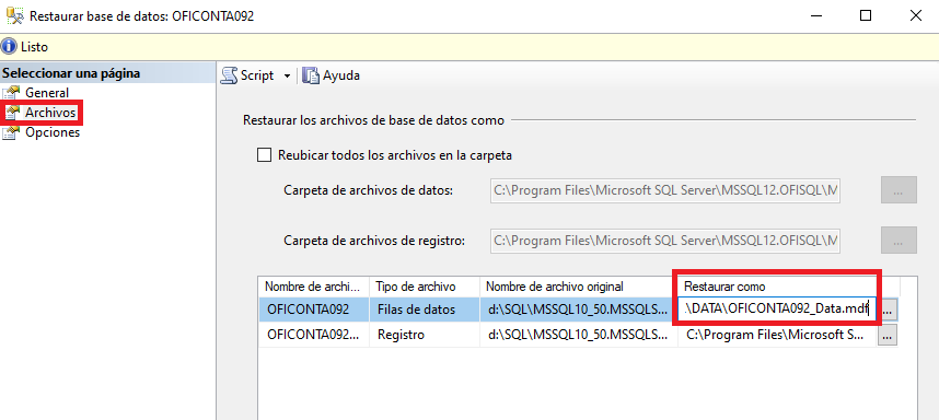 Restaurar Bdsql02